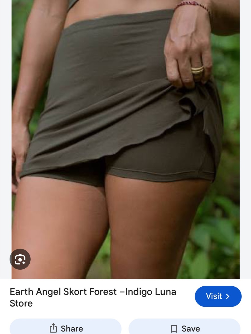 Earth Angel Forest Green Skort Shorts Forest